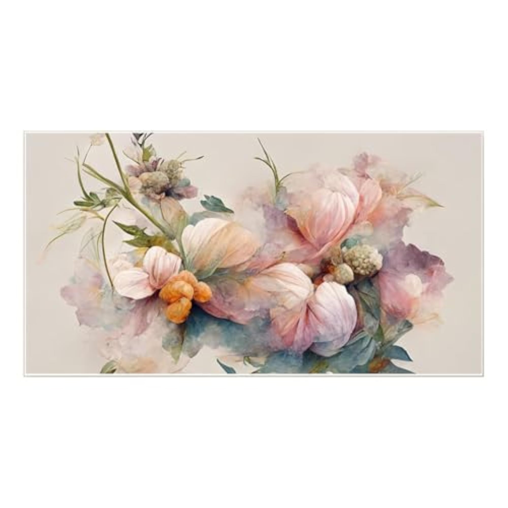 Canvas Painting for Wall Decoration, Pink Flowers Art Print
