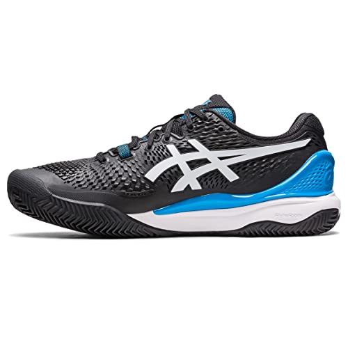 ASICS Men's Gel-Resolution 9 Clay Tennis Shoes, 7.5, Black/White