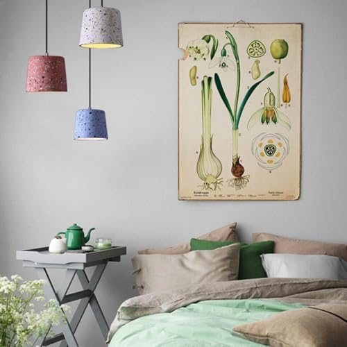 Macaron Color Terrazzo Pendant Light with E26/E27 Base Lamp Single Heads Living Room Decoration Hanging [2]