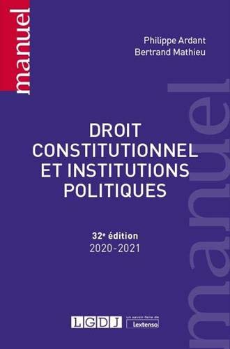 Droit constitutionnel et institutions politiques (2020)