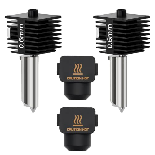 2PCS A1 Mini, A2L Hardened Steel Hotend Kit, 3D Printer Print Head Hot End Heating Block Kit with 0.6mm Leak-proof Integ