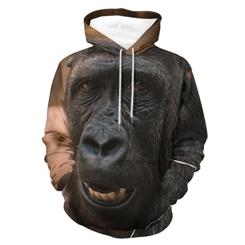 Sweatshirt pull pour homme femme original avec motif orang-outan amusant