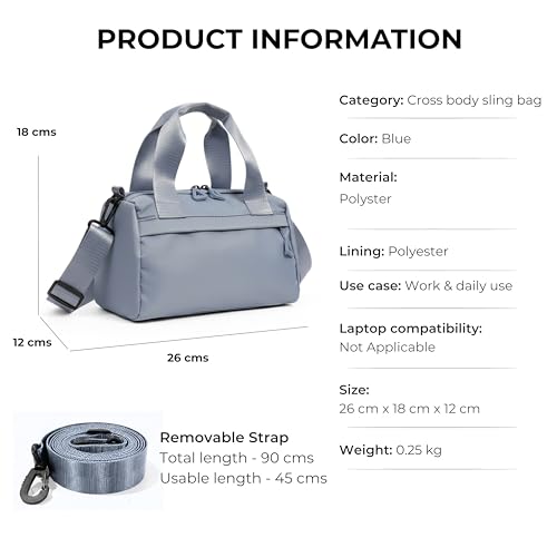 Image of POPCUBE Women's Compact Sling Bag & Hand Purse Combo | Detachable Strap Shoulder Bag with 2 Compartments | (28cmx12cmx18cm) Stylish Handbag with Strong Handles for Travel, Shopping & Daily Use