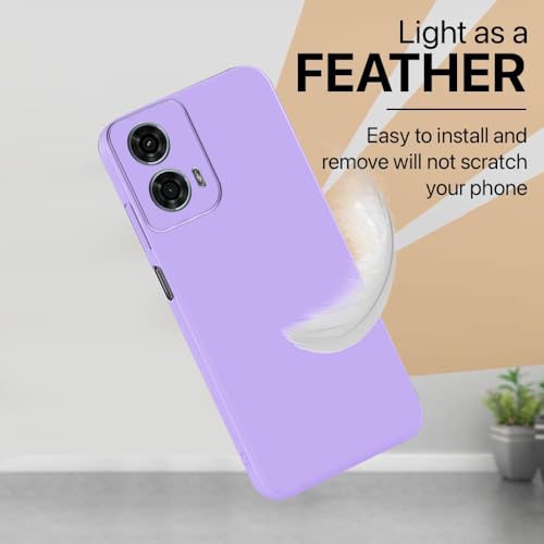 Image of Back Cover for Motorola Moto G34 5G / G45 5G | Full Camera Protection | Premium Liquid Silicon Case | Flexible Bumper Case for Motorola Moto G34 5G / G45 5G (Purple)