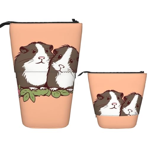 Trousse À Crayons Télescopique Two Guinea Pigs Hanging Out Cosmé Boite Crayon Légère Trousse Retractable Crayon Pour Fournitures De Bureau Cosmétiques Garçons Filles