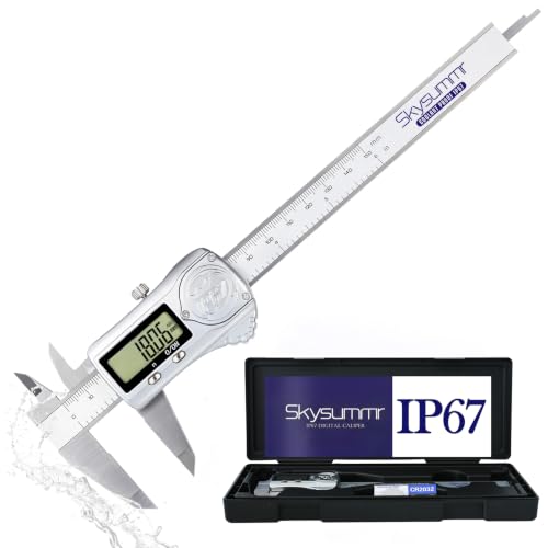 IP67 Waterproof Electronic Vernier Digital Caliper Measuring Tool Stainless Steel, Absolute Origin, 0-6 inch/150mm, Large LCD Screen, Extreme Accuracy