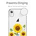 Unov Case Compatible with iPhone XR Case Clear with Design Slim Protective Soft TPU Bumper Embossed Pattern 6.1 Inch (Sunflower Blossom)