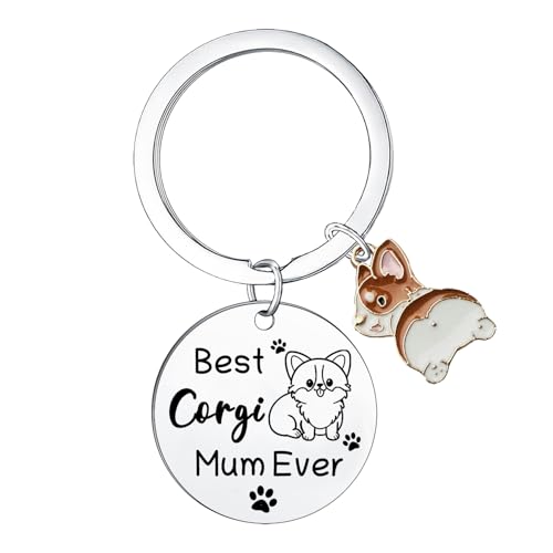 Ttrmieoy Funny Dog Gifts for Dog Mum Keyring Best Corgi Mum Ever Keyring Corgi Gifts for Corgis Lovers Gifts for Pet Lovers Gift for Dogs Lover Present for Women Friends Christmas Birthday Present
