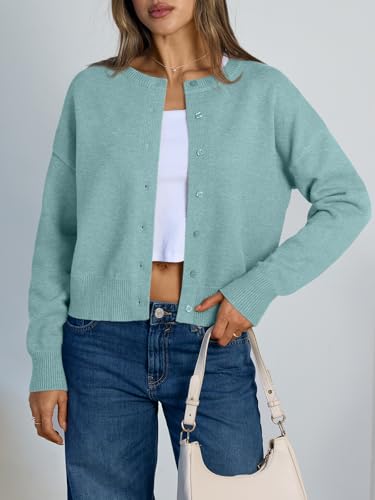 Image of Trendy Queen Cropped Cardigan Sweaters for Women Lightweight Y2k Fall Outfits Spring Fashion Clothes 2026