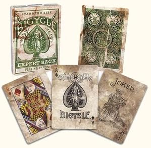 Bicycle Distressed Expert Back Green Playing Cards by US Playing Card Company