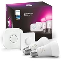 Philips Hue White & Col. Amb. E27 - Set di 2 starter con Smart Button 2 x 800 lm 75 W