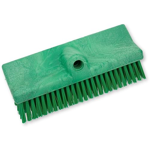 Image of SPARTA 40423EC09 Plastic Floor Scrub Brush, Wall Brush, Equipment Brush With Nonabsorbent Bristles For Industrial Kitchens, Hospitals, Commercial Cleaning, 10 Inches, Green, (Pack of 2)