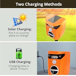 Solar powered deer repellent ultrasonic outdoor animals repeller away device for yard such as raccoons deer dogs cats foxes skunk and more waterproof  2 pack   cucciolini doodles