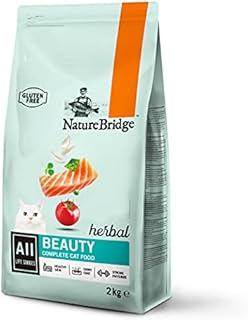Dry Cat Food Biscuits Cat Food Dry 2kg NatureBridge Skincare & Shiny coat & Strong Physique,Complete Food, Chicken, All Life Stages (2 kg)