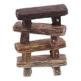 Fabrication artisanale : finition soignée avec ponçage et peinture minutieux, modèle de banc de parc miniature, tabouret pour maison de poupée