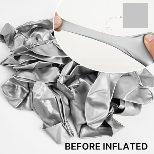 PartyWoo Silver Balloons 50pcs Latex Helium Balloons 12 Inch - 2