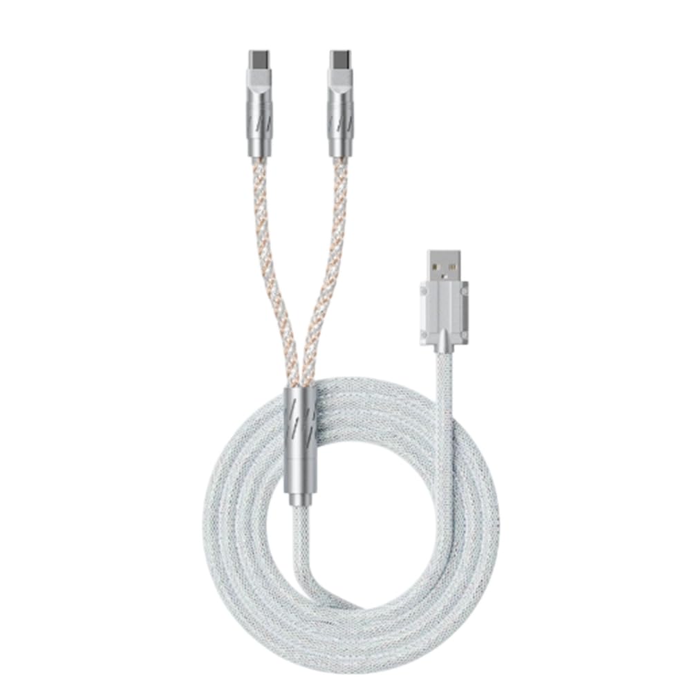 CC8 kabel do klawiatury, 1,5 m, rozdzielacz 1-zu-2, światło RGB, LED, pleciona konstrukcja z metalową wtyczką CNC, częstotliwość odpytywania 8K