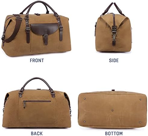 SUCIPI Oversized Canvas Duffle Bag Mens Weekend Travel Bag Weekender Overnight Carry On Travel Duffel Bags, With Toiletry Bag 2 SUCIPI Oversized Canvas Duffle Bag Mens Weekend Travel Bag Weekender Overnight Carry On Travel Duffel Bags, With Toiletry Bag