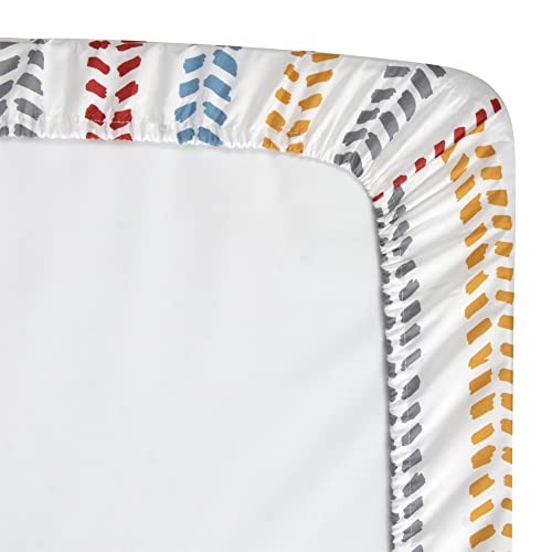 Image of Standard Microfiber Fitted Crib Sheets for Baby Girl, Baby Boy, and Neutral, 2 Pack Sheets Crib Essentials for Baby 28x52 (Trucks & Arrows)