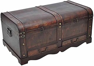 vidaXL Vintage Large Wooden Treasure Chest Brown Pirate Colonial Storage Trunk