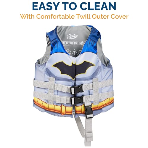 Image of SwimWays DC Batman Life Jacket for Kids 33-55 lbs