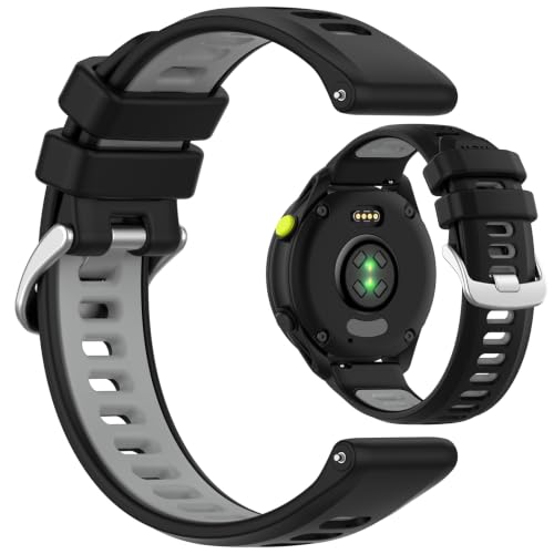 MOTONG(���g��) Garmin Forerunner 70�����p�o���h - 20mm �����p�V���R���r���v�X�g���b�v�o���h Garmin Forerunner 70 / Approach S50/S40�ɑΉ� (�u���b�N+�O���[)