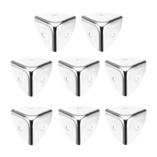 uxcell 8PCS Metal Corner Protector 1.5 x 1.5 x 1.5 Inch Box Edge Guard Protector Zinc Alloy Cabinets Speaker Corners Protector for Furniture Decorative (Silver)