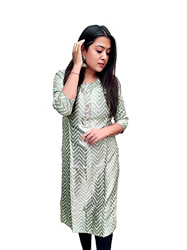Image of Prijam Traditional Straight Long Kurti Mashru Leriya