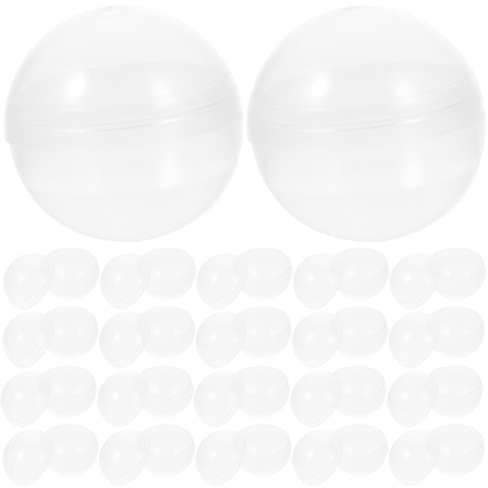 Luxshiny 50pcs Vending Machine Capsules 2.3 Inch Translucent Round Capsules Plastic Refillable Balls for Gumball Machines 60mm