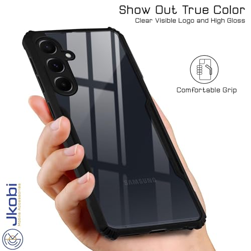 Image of Jkobi Back Cover Case for Samsung Galaxy A55 5G (Shockproof with Polycarbonate Clear Panel | Professional Black)