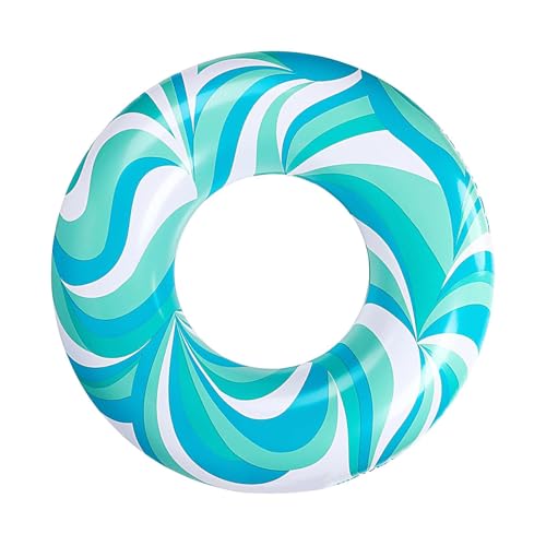 Boya de Natación Inflable - Boya de Rescate con Estampado Corrugado - Boya de Baño para Niños Pequeños, Boya de Natación, Flotador de Piscina en Forma de Buñuelo, Válvula integrada para Verano