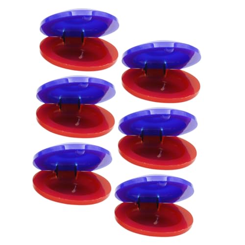 Vaguelly 1set Percussion Castanet for Safe Musical Instruments for Early Learning and Music Exploration Red Blue 6pcs