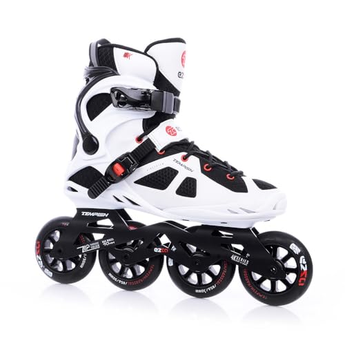 TEMPISH Fitness Inline Skate Ezza 90 | für Herren | optimale Passform | Training Skating | ABEC 9 | 6 Größen I Weiß-Schwarz-Rot, 44