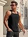Runcati Mens Ribbed Knit Tank Tops Casual Sleeveless Slim Fit Shirts Summer Beach Workout Muscle Gym Tee Black