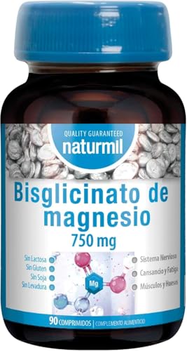 Naturmil | Bisglicinato de Magnésio 750mg - 90 comprimidos | Apoyo Muscular y Nervioso