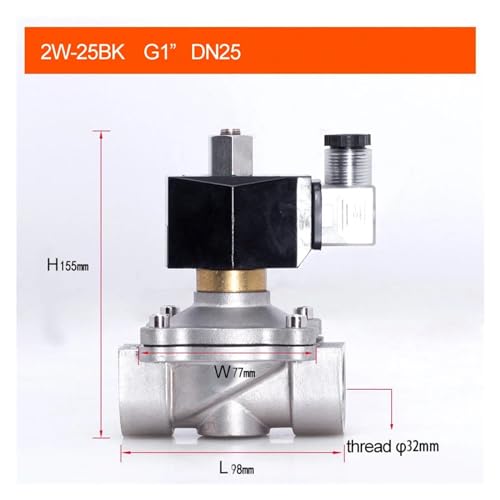 Électrovanne 1 pouce normalement ouverte en acier inoxydable durable 12V - 4