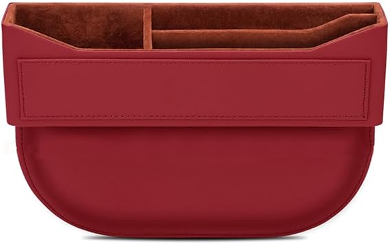 Car Seat Storage Box for Volkswagen Golf/ID.3/ID.4/Polo/Beetle/Bora, Car Console Side Pocket with USB Charging Hole Car Interior Accessories,A Red