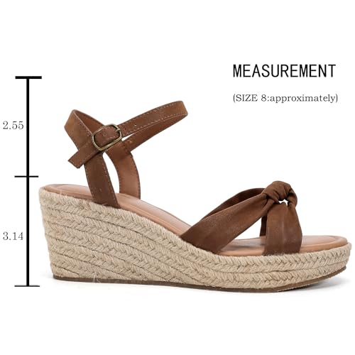 Luoika Women's Wide Width Wedge Sandals, Ankle Strap Open Toe Platform Espadrille Wedge Pump Heel Women's Sandals Concise Casual Summer Shoes.4