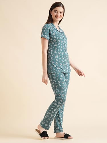 Image of Sweet Dreams OCW-3048 Marine Green Pyjama Set