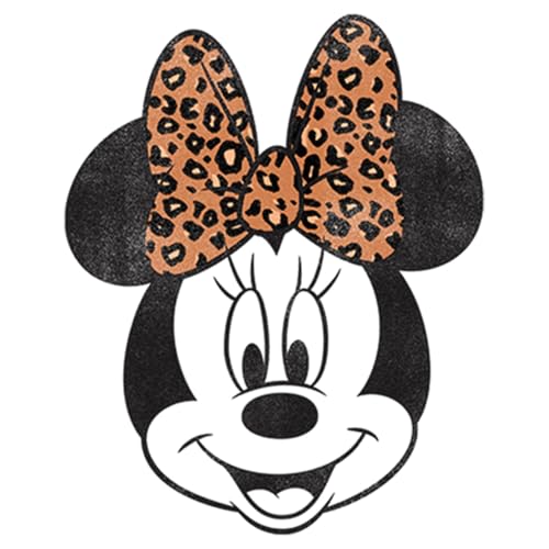 Fifth Sun Disney Girls' Modern Minnie Face Leopard Boxy Crop Tee2