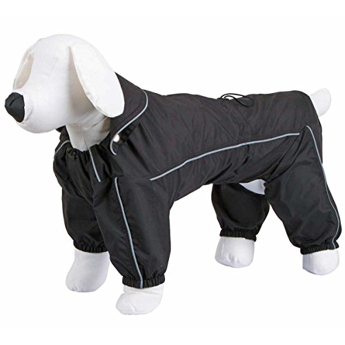 Kerbl Pet Regenmantel Manchester, Hundejacke, Hundemantel, schwarz, 35cm, Polyester, Hunde, mit Beinschutz