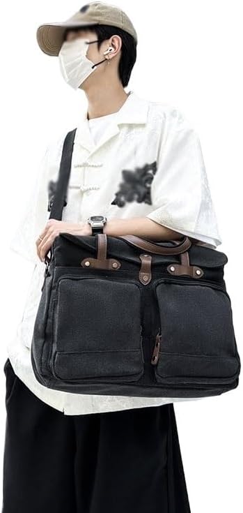 Large-capacity Canvas Handbag Outdoor Travel Multi-layered Messenger Bag A Single-shoulder in School
