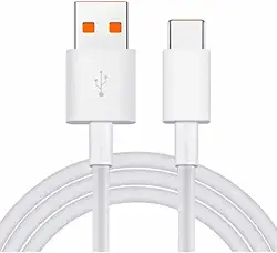 Cabo Carregador Tipo C 6A Compatível Mi Turbo Charge 33/67/120W 1M Conector Laranja