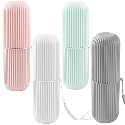 4 Piezas Viaje Portátil Estuche Cepillo de Dientes,Estuche de Cepillo de Dientes de Plástico Estuche Cepillo de Dientes de Viaje Dientes Viaje Estuche para El Cepillo Dientes,para Viajes Hogar Escuela Cover