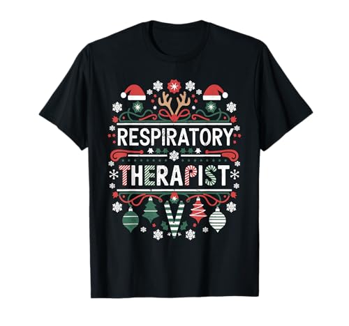 Respiratory Therapist RT Christmas Nurse Respiratory Therapy T-Shirt