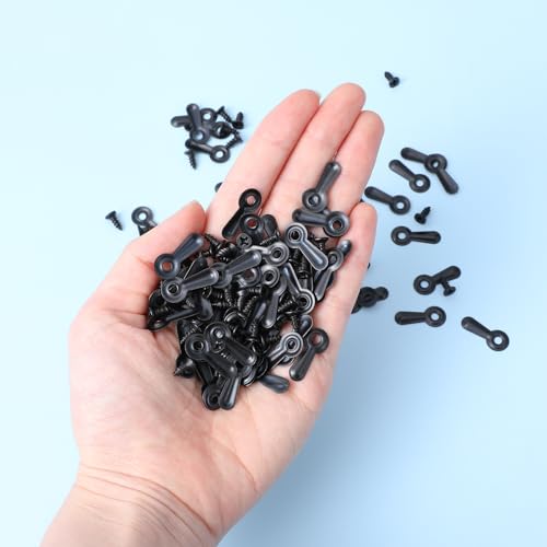 Image of Oruola 200pcs Picture Frame Clips, Picture Framing Supplies, Picture Frame Tabs with 200 Screws, Black Picture Frame Hardware Backing Clips for Hold Photos, Paintings & Posters, Hanging Crafts