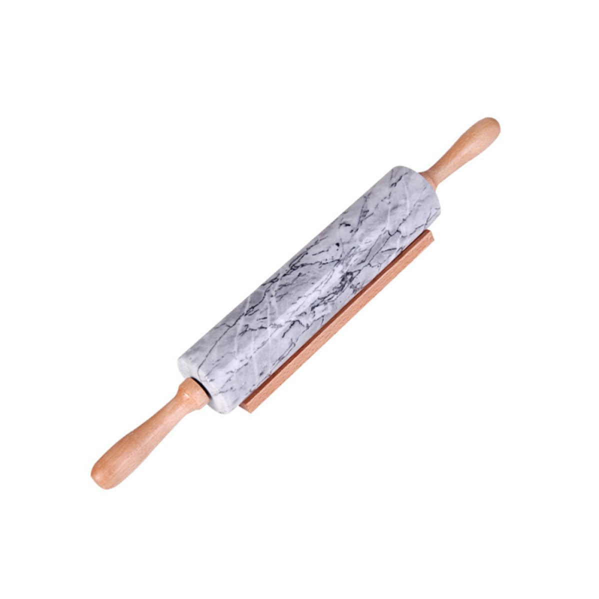 VICASKY Rodillo de Amasar de Mármol Mango de Madera, Multiusos y Práctico para Cocina, Adecuado para Pan y Masa de Dumplings
