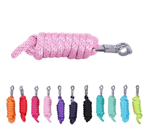 NETPROSHOP Einfarbiger Nylon Strick Führstrick mit Panikhaken Länge 2 Meter Farbauswahl, Farbe:Rosa