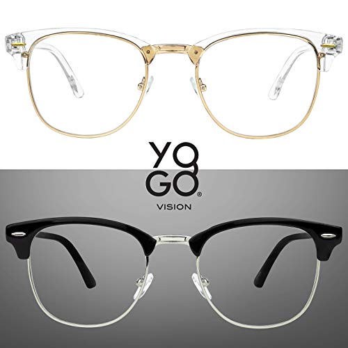 Image of Yogo Vision Blue Light Glasses for Men and Women Semi Rimless Half Rim Computer Eyeglasses