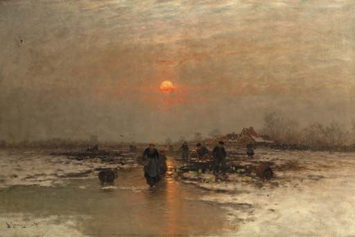 Impression d'affiches pêche sur glace Johann Jungblut toile 60x90cm